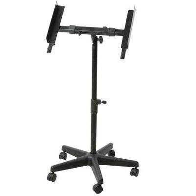 Adjustable Black Steel Studio Equipment Stand with Wheels
