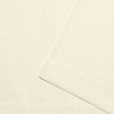 White Polyester Room-Darkening Tab Top Curtain Panels