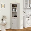 Airsurfer 68" Corner Cabinet,Freestanding Corner Storage Cabinet with 1 Door,1 drawer,Adjustable Shelf,Storage Cabinet for Living Room,Antique White - 4 of 4