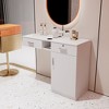 Salon Station, Wall Mount Styling Salon Stations, Minimalist Wall Mounted Barber Shampoo Station Storage Cabinet - 2 of 4