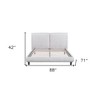 HomeRoots Light Gray Tufted Upholstered Queen Bed Frame - 3 of 4