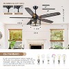 Kviflon 48 and 56 Inches Caged Ceiling Fan Chandelier with Light and Remote for Door Porch,Kitchen,Dinning Room - 4 of 4