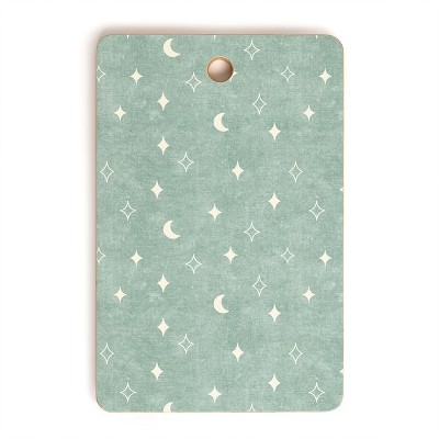 Little Arrow Design Co Moon And Stars Surf Blue Rectangular Cutting Board - Deny Designs