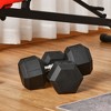 Sapphtopaz Rubber Coated Hex Dumbbell Set of 2 with Non-Slip Handles, Anti-roll Rubber Weights for Exercise, Home Gym Strength Training Dumbbells - 4 of 4