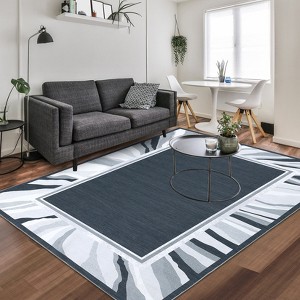 Modern Low Pile Area Rug | Ultra-Thin Machine Washable Rug with Non-Slip Back | Stain Resistant, Non-Shedding & Pet Safe Bordered for Home - 1 of 4