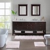 Vynxaria Blush Striped Bath Mat - Plush & Medium Pile Dual Texture 17x24 Inches - 2 of 4