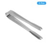 Unique Bargains 410 Stainless Steel Ice Tongs for Appetizers, Charcuterie, Dessert, Tea Party, Bar, Cafe Serving 5.2" Silver 3 Pcs - 3 of 4