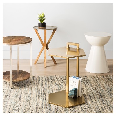 Berwyn End Table Metal And Wood Rustic Brown - Threshold™ : Target