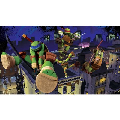6'x10.5' Teenage Mutant Ninja Turtles Cityscape Chair Rail Prepasted Mural Ultra Strippable - RoomMates