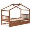Twin Size Wooden House Bed with Twin Size Trundle for Kids or Teens Bedroom - 3 of 4