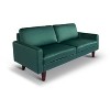 TiramisuBest Sleek Black Contemporary Loveseat, Modern Upholstered Sofa for Living Room or Bedroom - 2 of 4