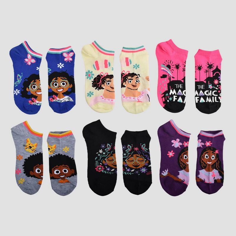 Girls' Disney Encanto 6pk No Show Socks, 1 of 6