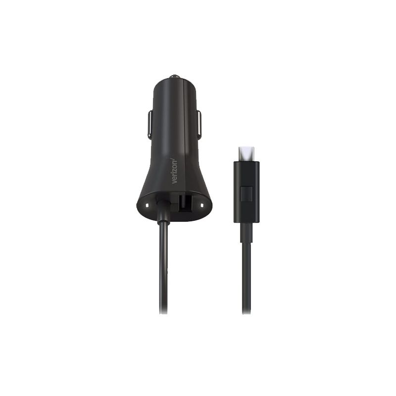 Verizon Micro USB Car Charger with LED Light for Android Devices (Black), 1 of 3