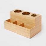 12" x 7" x 6" Bamboo Hair Tools Organizer with 5pc Magnets - Brightroom™