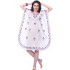 HAPPY BAY Women's House Daily Routine Evening Wear Loungewear Solid Casual Relaxed Caftan Mini Cover Up Evening Dresses for Women 2X-3X White, Solid - 3 of 3
