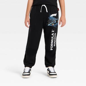 Boys' Formula 1 French Terry Fleece Pull-On Pants - Black - 1 of 4