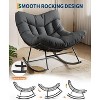 Acekool Outdoor Papasan Rocking Chair, Oversized Egg Rocker with Metal Frame, Rattan Patio Chair - 4 of 4