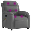 vidaXL Massage Recliner Chair Dark Gray Fabric - 2 of 4