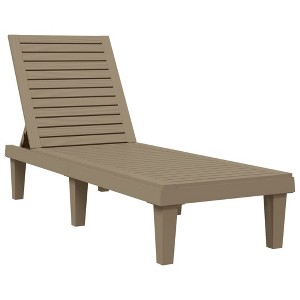 vidaXL Sun Lounger Light Brown 61"x22.8"x32.7" Polypropylene - 1 of 4