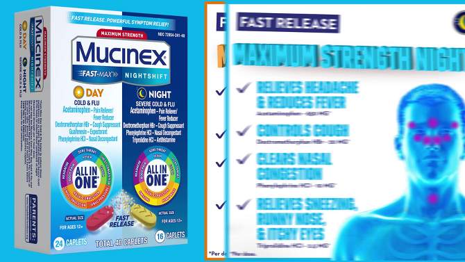 Mucinex Max Strength Cold &#38; Flu Medicine - Day &#38; Night - Tablets - 40ct, 2 of 7, play video