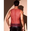 INSPIRE CHIC Men's Shiny Mesh Rave Sheer Sleeveless Metallic Sparkly Tank Top - 3 of 4