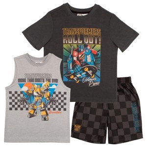 Transformers Boys 3 Piece Short Set Transformers Short Sleeve Shirt Tank Top and Shorts Set - 1 of 1