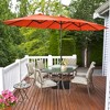 Costway 15FT Double-Sided Twin Patio Umbrella Outdoor Market W/ Crank & Base Grey\Coffee\Turquoise\Beige\Orange\Wine - 2 of 4