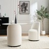 Set of 2 Modern Swivel Barrel Dining Chairs,Velvet Upholstered Accent Chairs,360° Round Armless Chair for Kitchen or Vanity-Coolbibila - 3 of 4