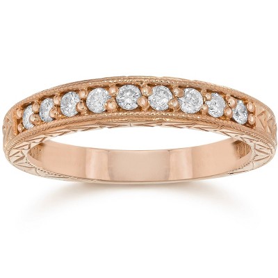 Pompeii3 1/4ct Engraved Diamond Ring 14K Rose Gold