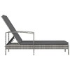 vidaXL Sun Lounger with Armrests Poly Rattan Gray - 3 of 4