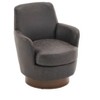 Zeus & Ruta Polyester Swivel Accent Chairs Armchair with Gold Stainless Steel Base for Living Room - 3 of 4