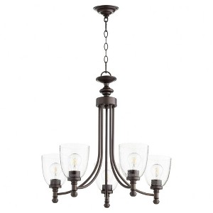 Quorum Lighting Rossington 5-Light Chandelier, Oiled Bronze Finish, Clear/Seeded Glass - 1 of 1