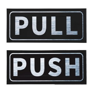 Unique Bargains Self-Adhesive Convenience Stores Push Pull Door Sign 1 Set - 1 of 4