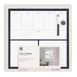 U Brands 16"x16" Magnetic Dry Erase Planner Board Rustic White Frame