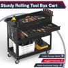 Huxxion 3-Tier Rolling Tool Cart on Wheels, Heavy Duty Mechanic Tool Cart with Drawers, Utility Cart for Workshop Garage Warehouse(Gray) - 3 of 4
