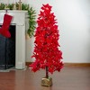 Northlight Pre-Lit Fiber Optic Color Changing Red Poinsettia Christmas Tree - 4' - Multi - 2 of 4