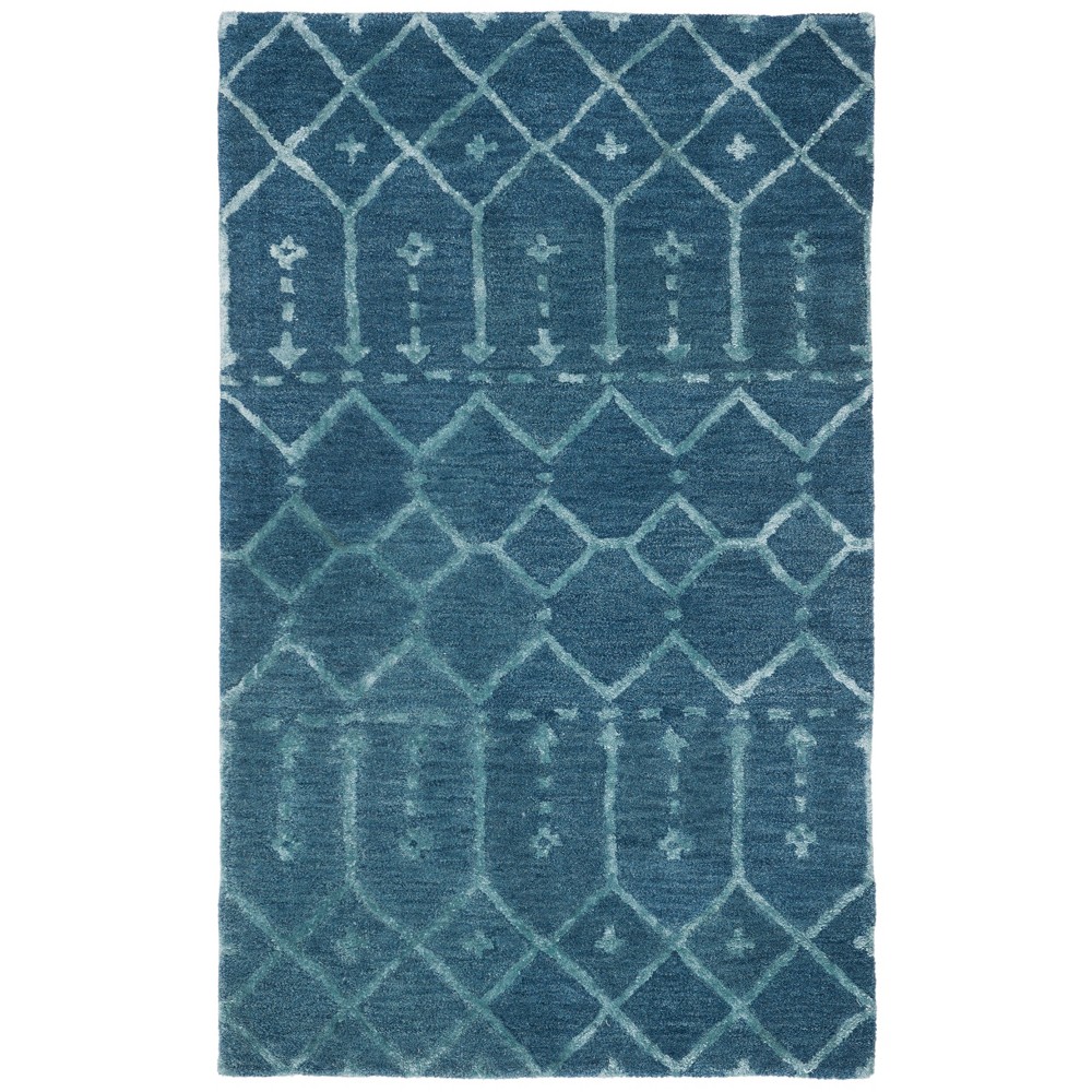 3'x5' Geometric Design Tufted Accent Rug Navy/Silver - Safavieh