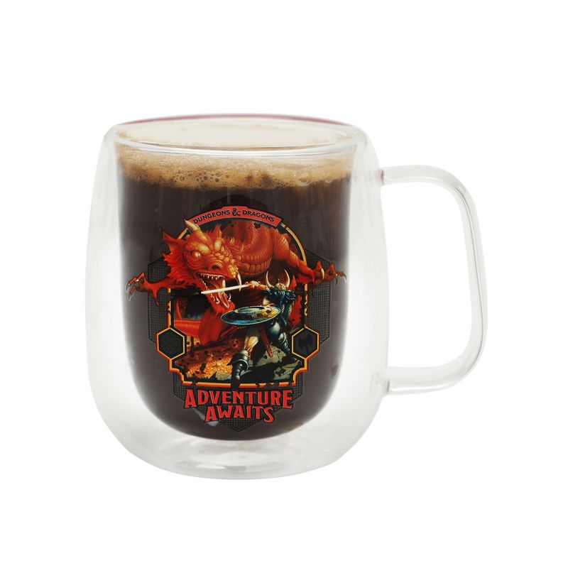 Dungeons & Dragons Ampersand & Red Dragon Double Wall Glass Mug - 11oz, 4 of 5
