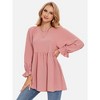 EXLURA Womens Long Sleeve Blouses Swiss Dot Babydoll Loose Fit Maternity Top 2025 Spring Fall Tunic Shirts Dressy Casual Tops White - 3 of 4