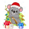 Girl's Design By Humans Santa Climbing Koala Bear Christmas T-Shirt By thebeardstudio T-Shirt - 2 of 3