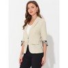 Allegra K Women's Notched Lapel Collar 3/4 Sleeve Button Front Work Formal Blazer - 3 of 4