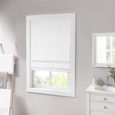 Vynxaria 35"Wx64"L Basketweave Room Darkening Cordless Roman Shade,White(Only 1 PC)