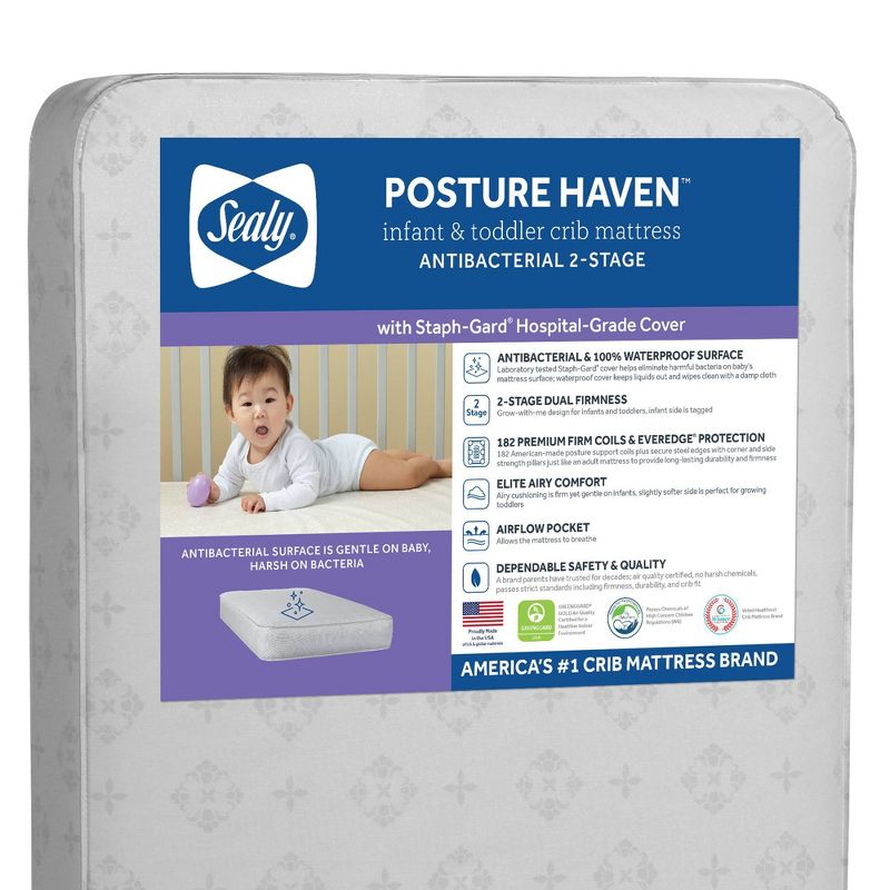 Sealy Posture Haven 2-Stage Crib and Toddler Mattress, 3 of 5
