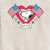 Boys' - Peanuts - Snoopy Since 1776 Flag Heart Graphic Long Sleeve Fleece Sweatshirt - 2 of 4