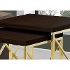 Monarch Specialties Nesting Table Set Of 2 Side End Metal Accent Living Room Bedroom Metal Laminate Brown Gold Contemporary Modern - 2 of 4
