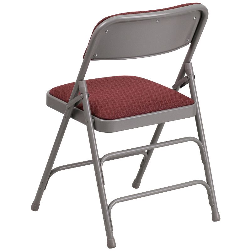 Emma and Oliver 4 Pack Curved Triple Braced & Double Hinged Fabric Upholstered Metal Folding Chair, 5 of 8