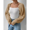 Womens Cardigan Long Sleeve Open Front Sweater Shrug Midweight Cozy Bolero for Winter Cable Knit Ribbed Cuff Sweater Cardigan - 3 of 4
