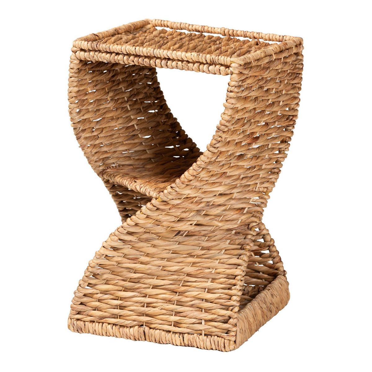 bali & pari Pelleas Seagrass End Table: Metal Frame, Helix Shelves, Fully Assembled