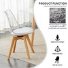 Dining Chairs Set Of 4, Clear Dining Chairs With 4 Oak Legs, Rotating Base 360 ° Rotation Armless Swivel Chair, Kitchen Dining Chair, White - 4 of 4