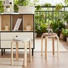 Set of 4 Stackable Stools, Round Backless Chairs for Dining Room, Kitchen, Classroom(Coffee color) - 4 of 4